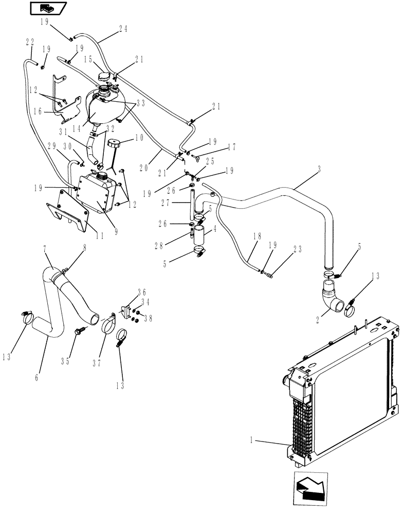 Схема запчастей Case IH MAGNUM 210 - (10.406.04) - DEAERATION SYSTEM (10) - ENGINE