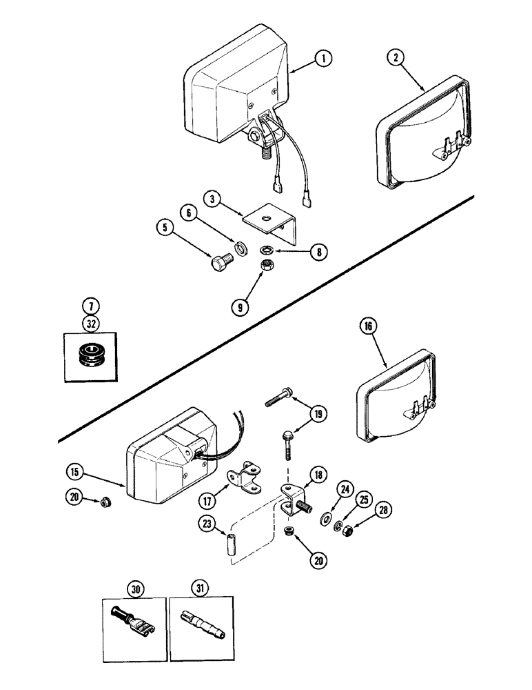 Схема запчастей Case IH 1896 - (4-094) - FLOOD LAMP ATTACHMENTS (04) - ELECTRICAL SYSTEMS