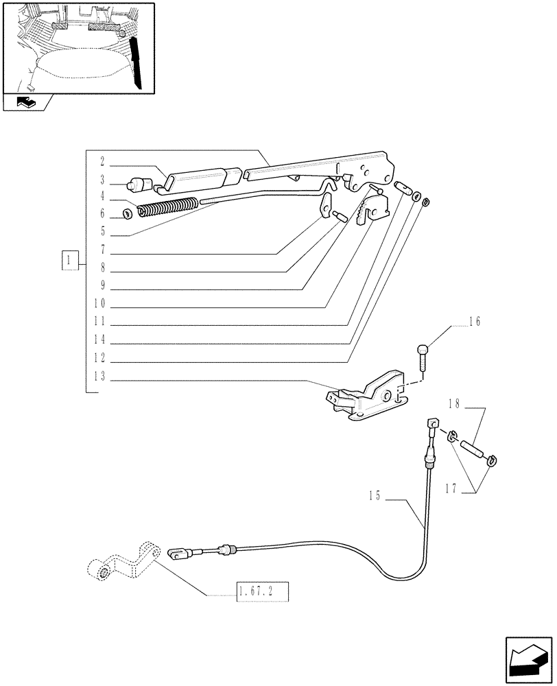 Схема запчастей Case IH FARMALL 95C - (1.92.67) - BRAKE OPERATING (10) - OPERATORS PLATFORM/CAB