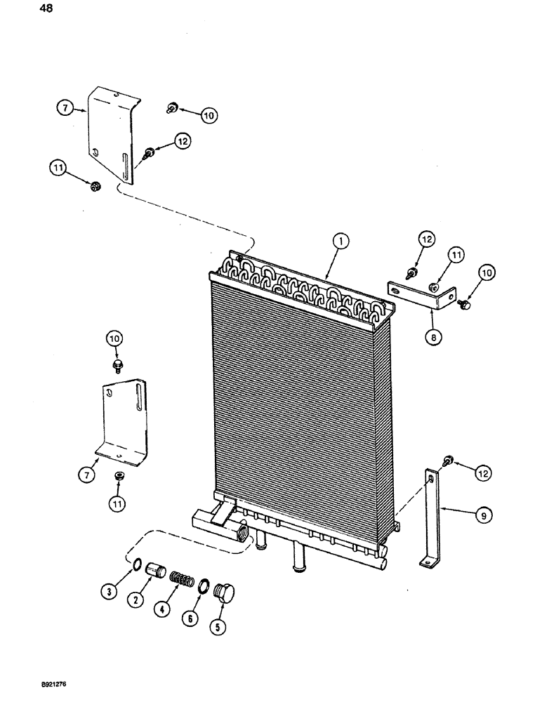 Схема запчастей Case IH 1660 - (048) - OIL COOLER (35) - HYDRAULIC SYSTEMS