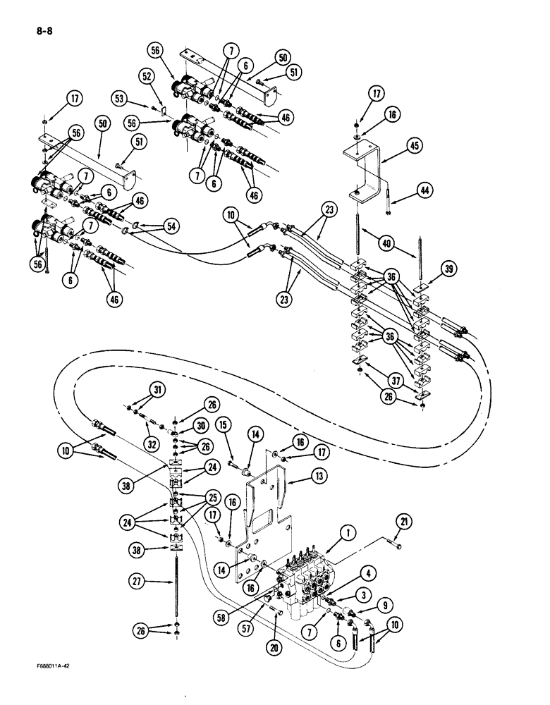 Схема запчастей Case IH 9150 - (8-08) - HYDRAULIC COUPLERS AND LINES (08) - HYDRAULICS