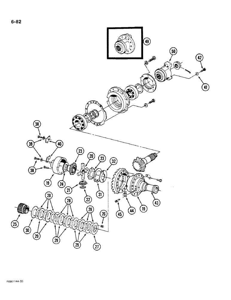 Схема запчастей Case IH 9270 - (6-82) - AXLE ASSEMBLY, DIFFERENTIAL, K598.85/95 SERIES (CONTD) (06) - POWER TRAIN