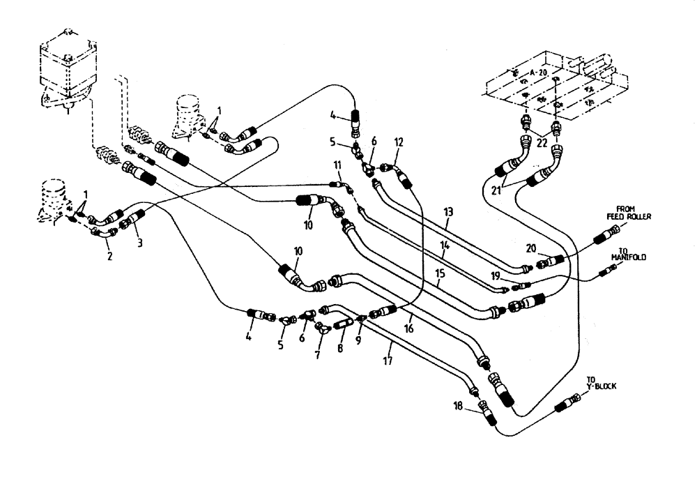 Схема запчастей Case IH 7700 - (B05-82) - HYDRAULIC CIRCUIT (SHREDDER TOPPER) Hydraulic Components & Circuits