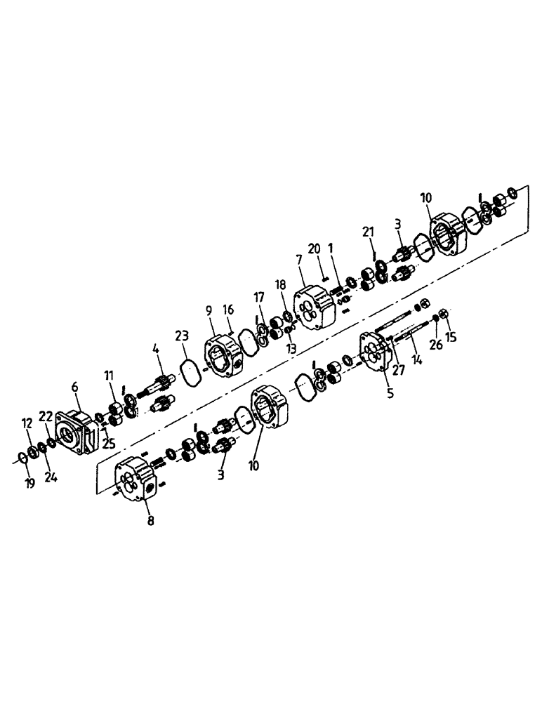 Схема запчастей Case IH 7000 - (B03-16) - HYDRAULIC MOTOR, BASECUTTER, 125/L10/M11-330/3306 Hydraulic Components & Circuits