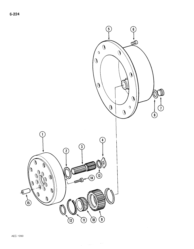 Схема запчастей Case IH 385 - (6-224) - HUB PLANETARY DRIVE, 4 WHEEL DRIVE, MFD AXLES APL-330 AND APL-325 TRACTORS P.I.N. 18001 AND AFTER (06) - POWER TRAIN