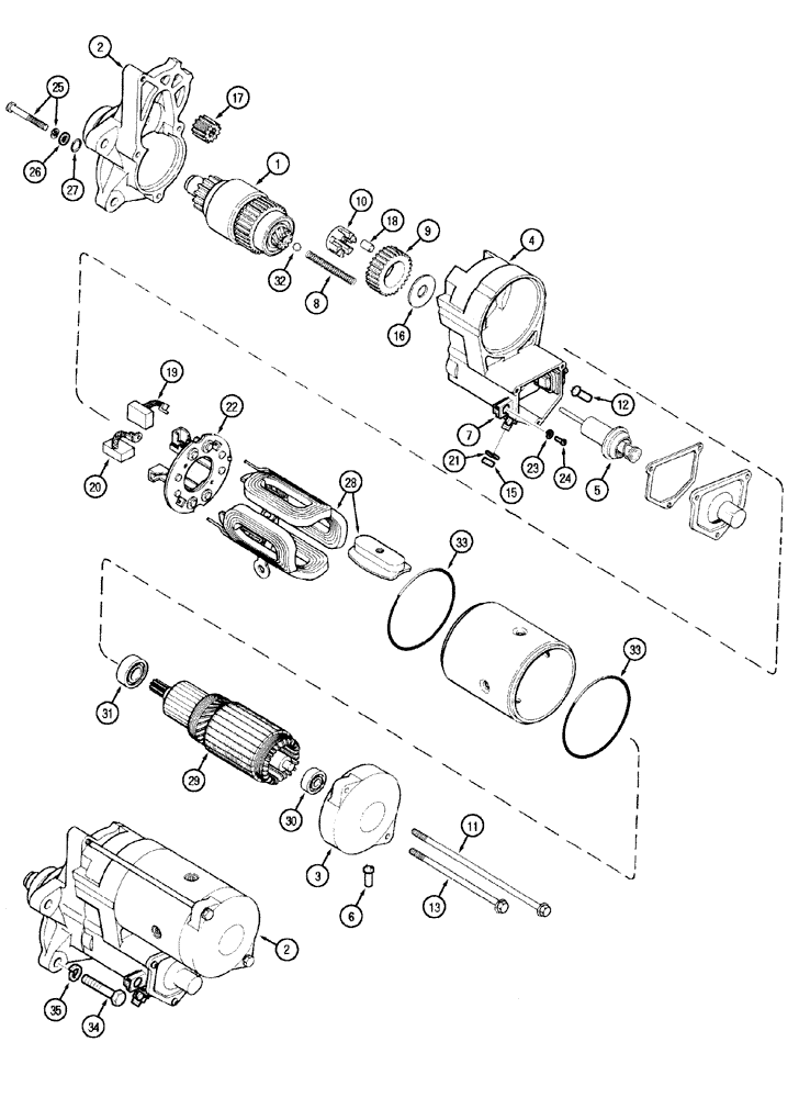 Схема запчастей Case IH MX135 - (04-16) - STARTER ASSEMBLY - 3.0KW (04) - ELECTRICAL SYSTEMS