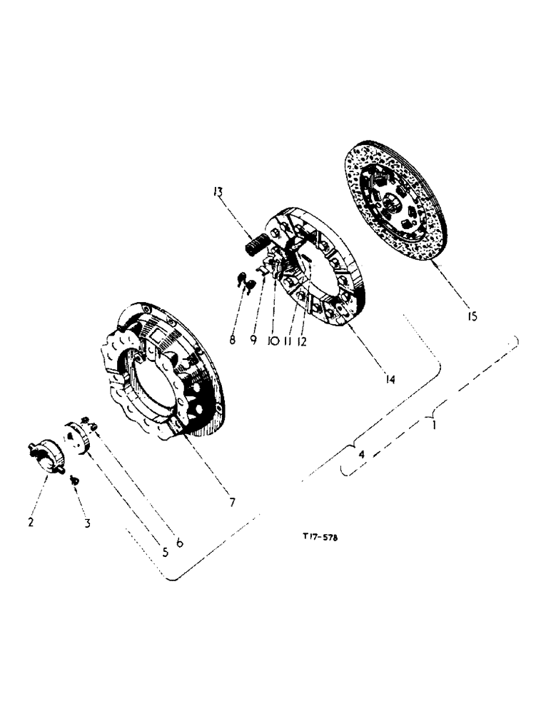 Схема запчастей Case IH 276 - (4-22) - 10 INCH SPRING CENTER CLUTCH (06) - POWER TRAIN
