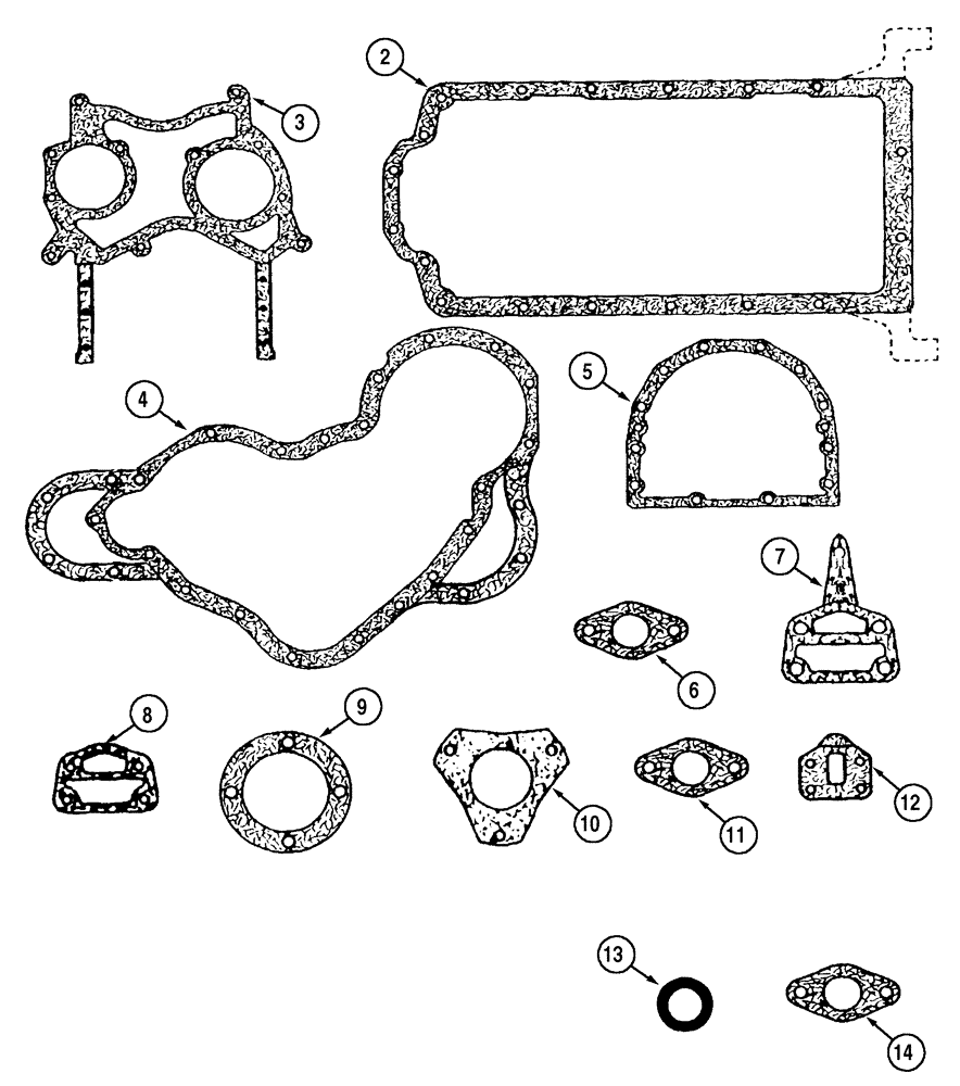 Схема запчастей Case IH MX90C - (02-33) - GASKET KIT, CYLINDER BLOCK (02) - ENGINE
