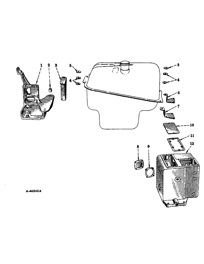 Схема запчастей Case IH 450-SERIES - (236) - CHASSIS, AIR CLEANER AND FUEL TANK SUPPORT (12) - CHASSIS