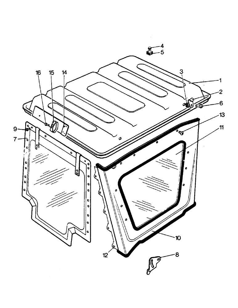 Схема запчастей Case IH 996 - (L70) - CHASSIS, ROOF AND SIDE PANELS - ALL MODELS WITH METAL CLAD DB WEATHERFRAME (12) - CHASSIS