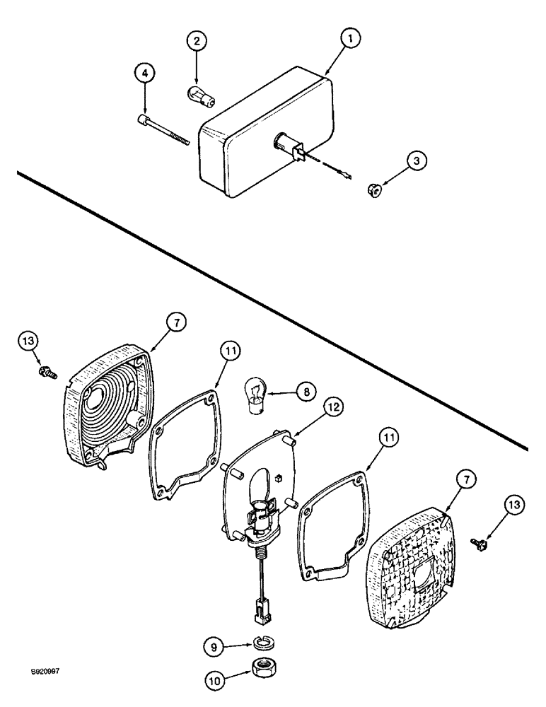 Схема запчастей Case IH 2055 - (4-44) - WARNING LAMPS (06) - ELECTRICAL SYSTEMS