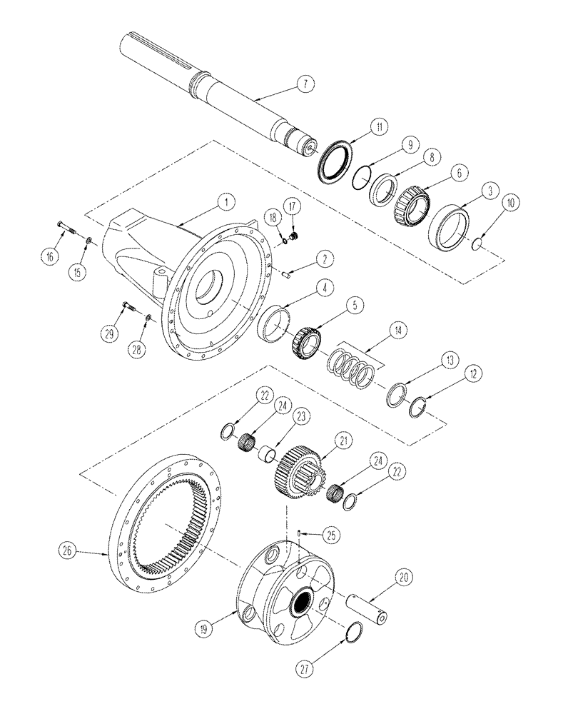 Схема запчастей Case IH STX375 - (06-60) - AXLE ASSY FINAL DRIVE (STX 375 HEAVY DUTY, STX 440 WHEEL TRACTOR) (06) - POWER TRAIN
