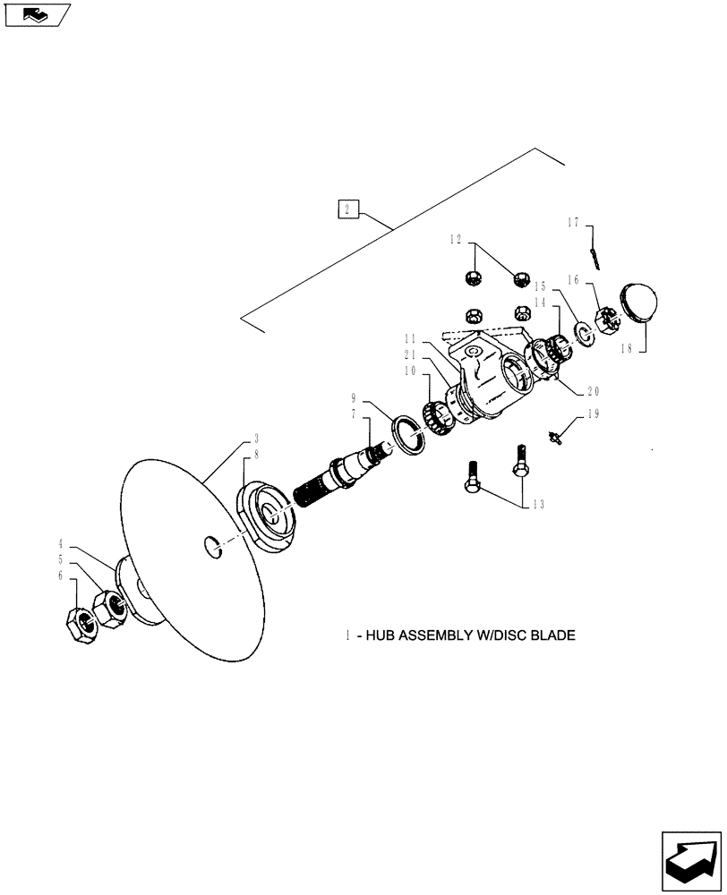 Схема запчастей Case IH TURBO-TIGER - (75.200.02) - DISC HUB ASSEMBLY (44) - WHEELS