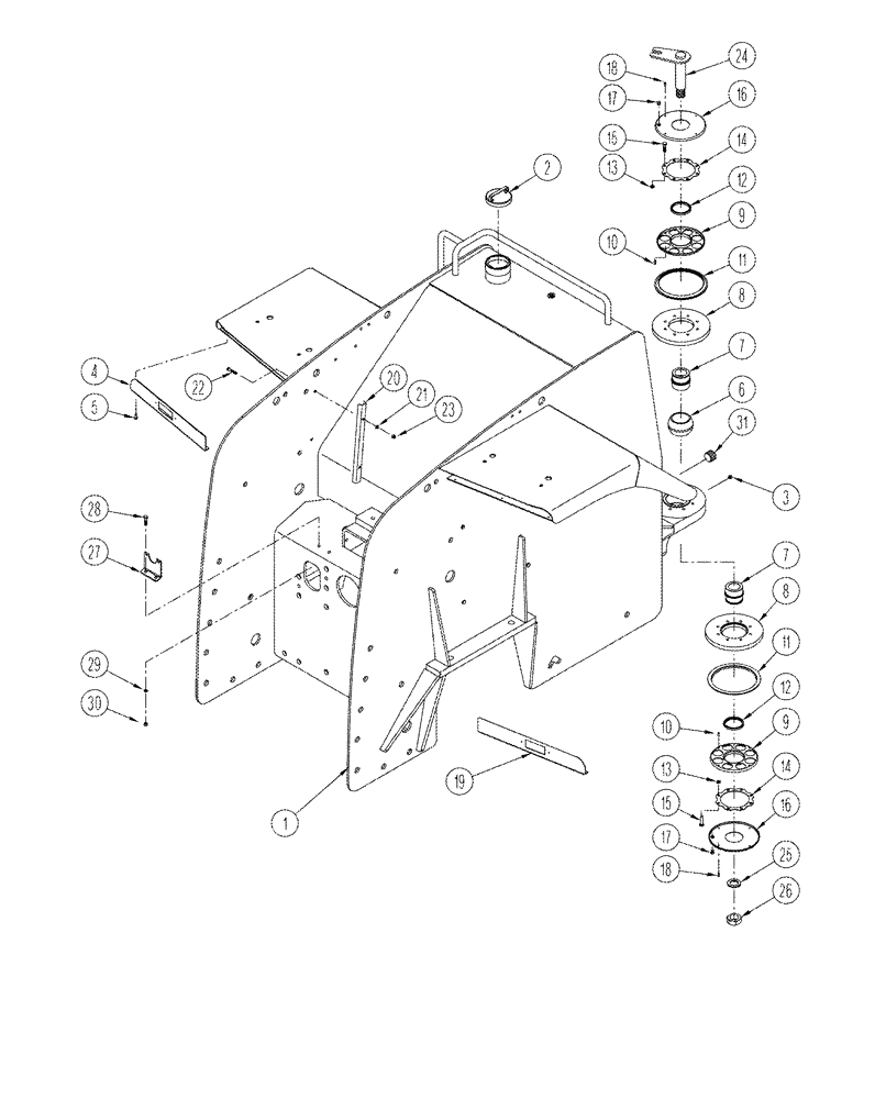 Схема запчастей Case IH STX325 - (09-34) - REAR FRAME (09) - CHASSIS/ATTACHMENTS