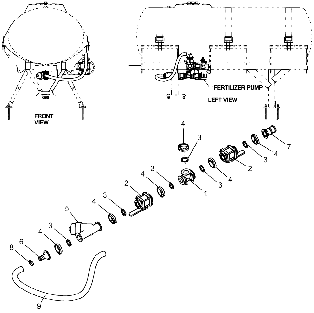 Схема запчастей Case IH 1250 - (75.110.22) - LIQUID FERTILIZER - TANK VALVES - 16 ROW, 600 GALLON TANK (75) - SOIL PREPARATION
