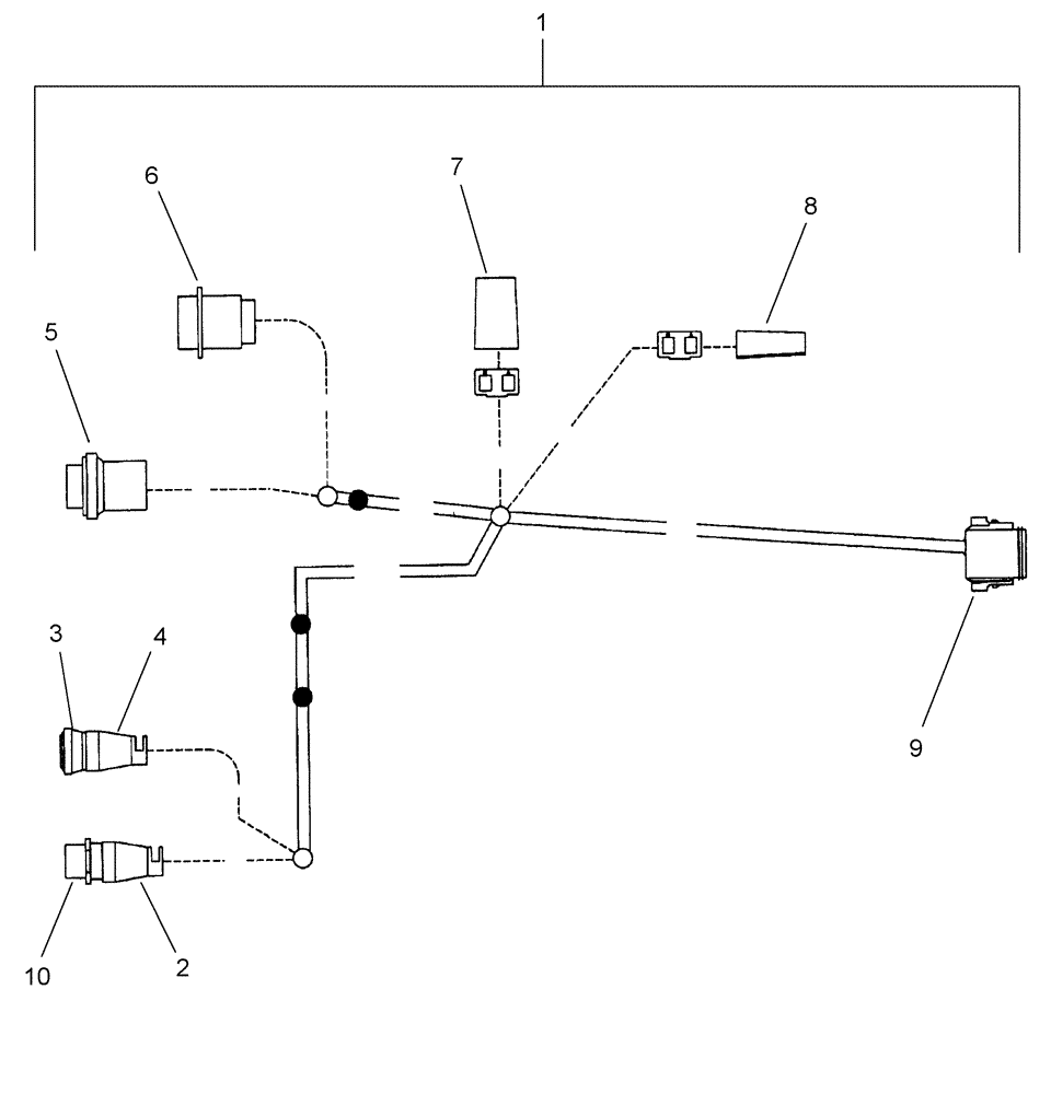 Схема запчастей Case IH 1200 - (A.50.A[06]) - ELECTRICAL - ADVANCED FARMING SYSTEMS ADAPTER HARNESS - 247365A2 A - Distribution Systems