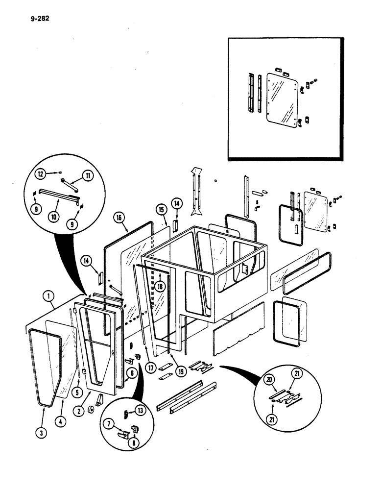 Схема запчастей Case IH 782 - (9-282) - OPERATORS CAB BOTTOM (09) - CHASSIS ATTACHMENTS
