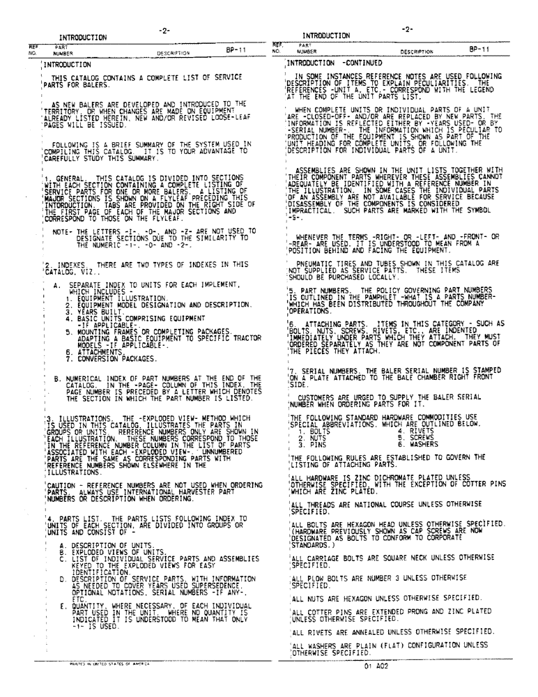 Схема запчастей Case IH 425 - (2) - INTRODUCTION (May 8 2002 3:22:00.0027 PM) 