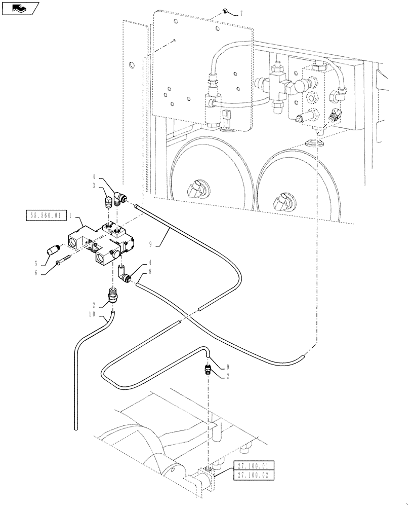Схема запчастей Case IH TITAN 3030 - (36.200.02) - 2-SPEED PNEUMATICS (36) - PNEUMATIC SYSTEM