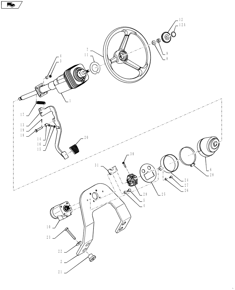 Схема запчастей Case IH 4420 - (01-013) - STEERING CONTROL, LUXURY Cab Interior