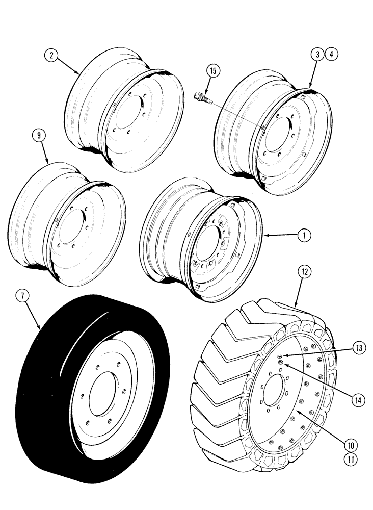 Схема запчастей Case IH 1835C - (6-56) - TIRES AND WHEELS (06) - POWER TRAIN