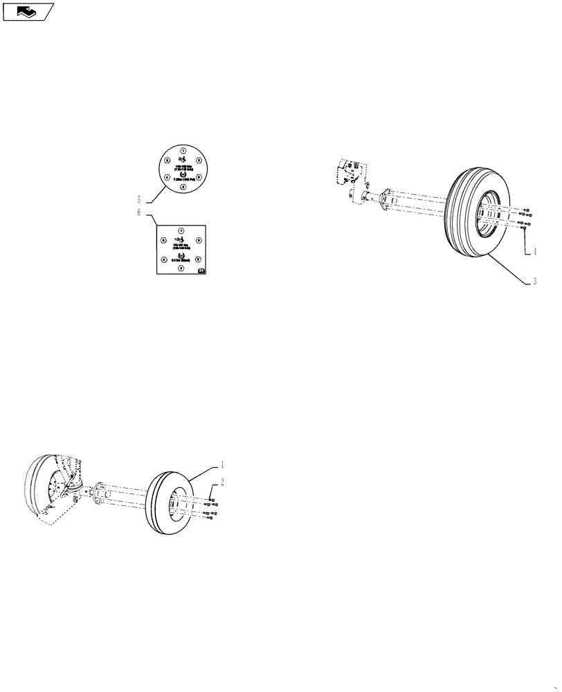 Схема запчастей Case IH 3152 - (44.100.02) - HEADER TRANSPORT WHEELS (44) - WHEELS