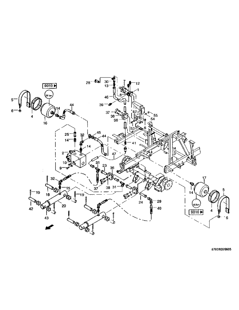 Схема запчастей Case IH 8790 - (190) - WORKING HYDRAULICS, CONTROL RISER (35) - HYDRAULIC SYSTEMS