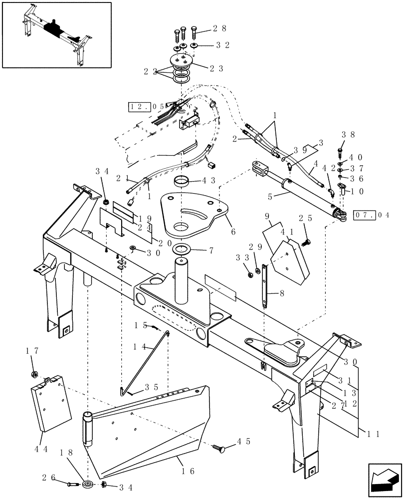 Схема запчастей Case IH DCX161 - (12.08) - TRAILFRAME REAR (12) - MAIN FRAME