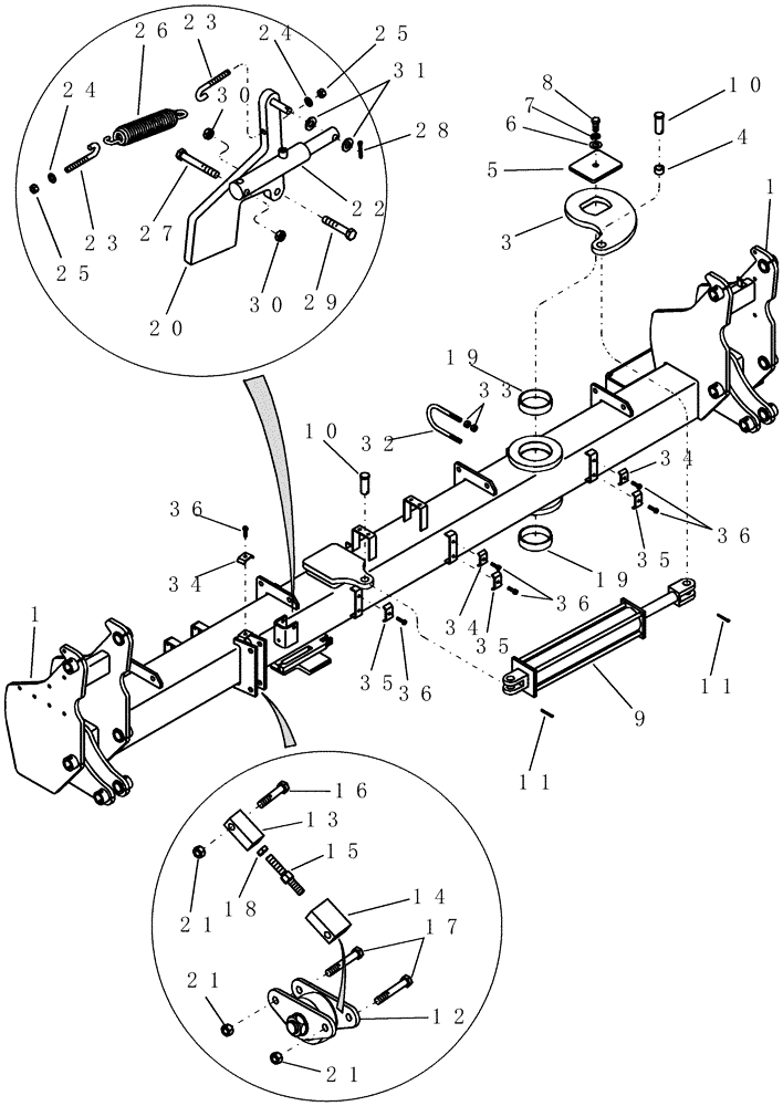 Схема запчастей Case IH 1200PT - (G.40.A[01]) - MAIN ROTATING FRAME, 12 ROW, 12/23 ROW, 16 ROW, 16/31 ROW & 24 ROW G - Tool Positioning