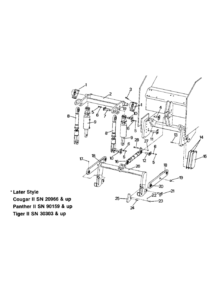 Схема запчастей Case IH STEIGER - (10-03) - 3-POINT HITCH, SERIES II, LATER STYLE Options & Miscellaneous
