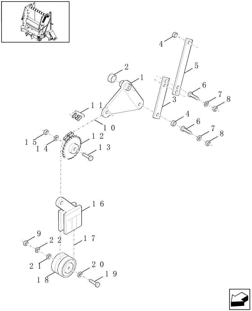 Схема запчастей Case IH RBX561 - (015[2]) - DECLUTCH LINKAGE (62) - PRESSING - BALE FORMATION