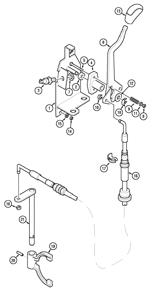 Схема запчастей Case IH MX150 - (06-30) - P.T.O. CONTROLS - SHIFTABLE (21) - TRANSMISSION