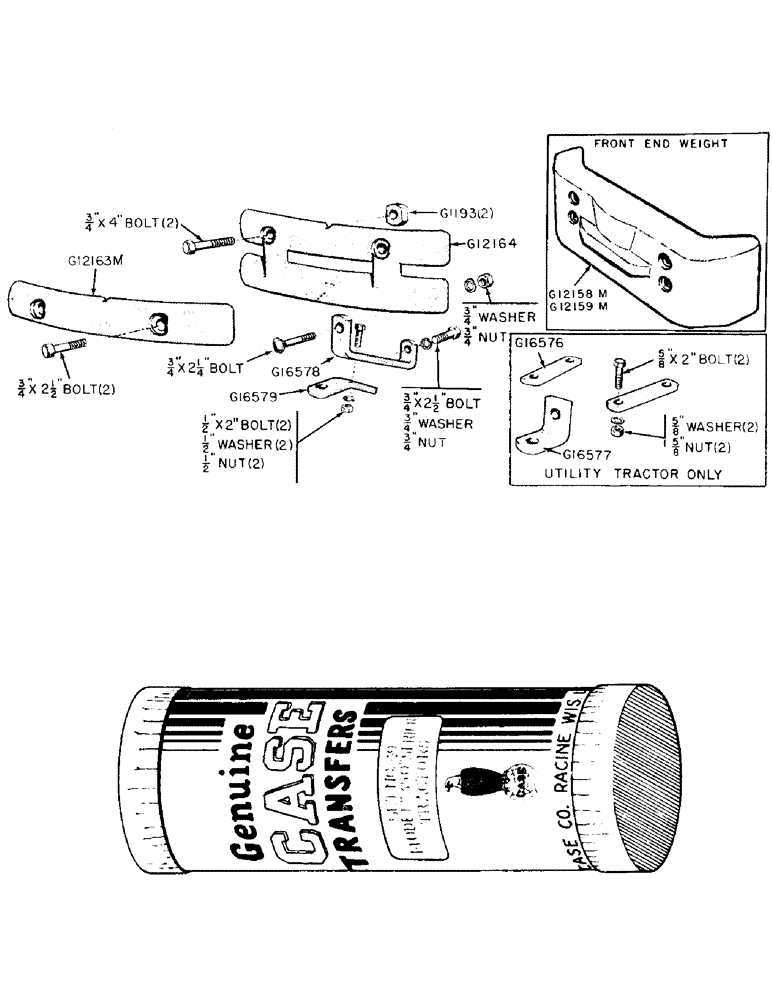 Схема запчастей Case IH 300-SERIES - (149) - FRONT BUMPERS AND WEIGHTS, TRANSFERS (09) - CHASSIS