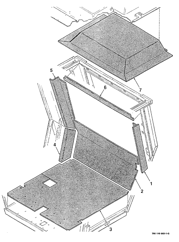 Схема запчастей Case IH 8840 - (07-008) - CAB UPHOLSTERY ASSEMBLY (90) - PLATFORM, CAB, BODYWORK AND DECALS