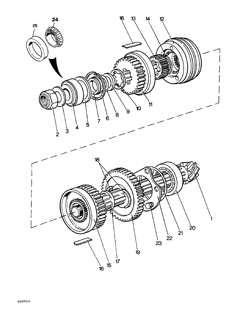 Схема запчастей Case IH 885N - (6-22) - BEVEL PINION SHAFT (06) - POWER TRAIN