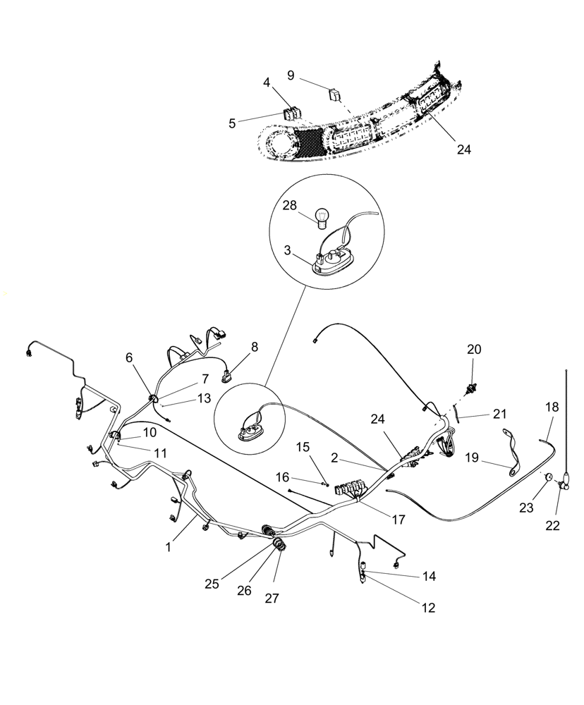 Схема запчастей Case IH AFX8010 - (A.30.A.88[04]) - CAB ROOF ELECTRICAL A - Distribution Systems