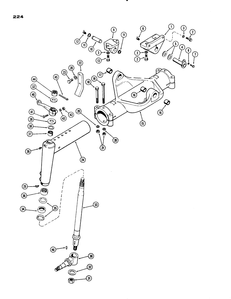 Схема запчастей Case IH 830-SERIES - (224) - FRONT AXLE, HIGH CLEARANCE (05) - STEERING