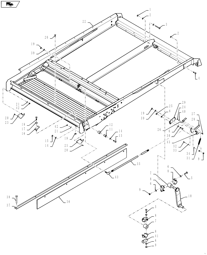 Схема запчастей Case IH 9230 - (74.114.06) - UPPER SHAKER SHOE (74) - CLEANING