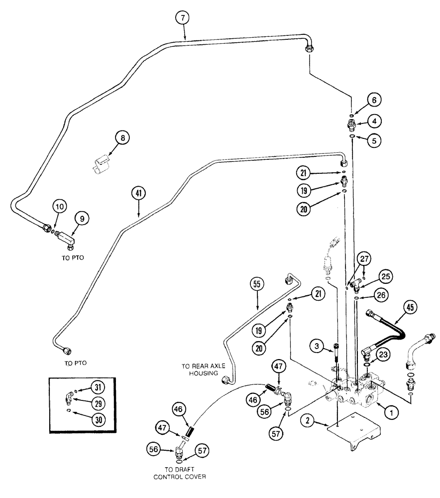 Схема запчастей Case IH 7220 - (8-008) - PTO HYDRAULICS, TRACTOR P.I.N. JJA0064978 AND AFTER (08) - HYDRAULICS