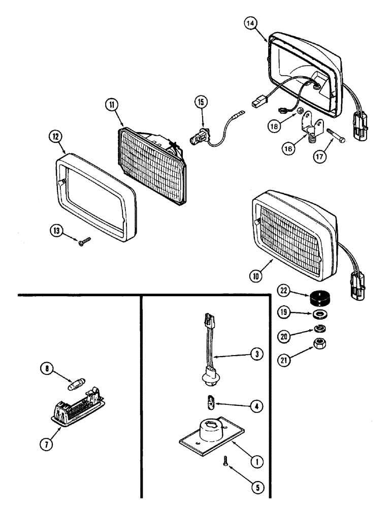 Схема запчастей Case IH 8940 - (4-042) - LAMP ASSEMBLIES (04) - ELECTRICAL SYSTEMS