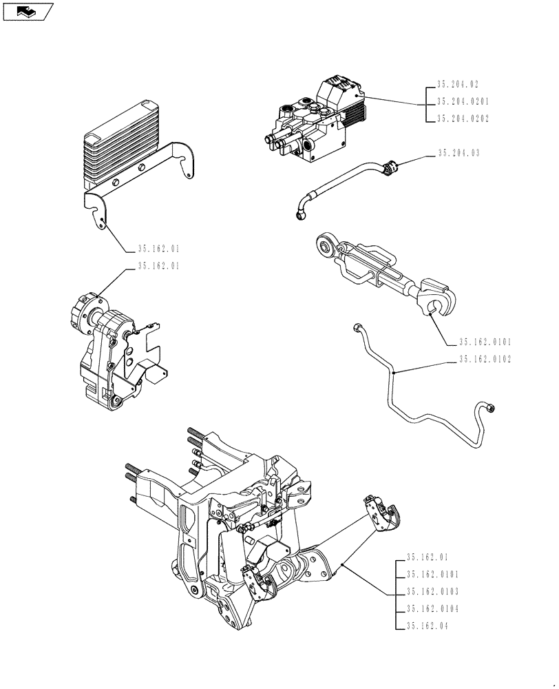 Схема запчастей Case IH PUMA 230 - (35.000.00[02]) - PICTORIAL INDEX - HYDRAULIC SYSTEMS (35) - HYDRAULIC SYSTEMS