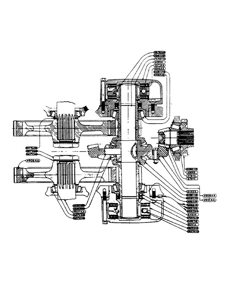 Схема запчастей Case IH 400-SERIES - (122) - DIFFERENTIAL SHAFT AND BRAKE ASSEMBLY (06) - POWER TRAIN