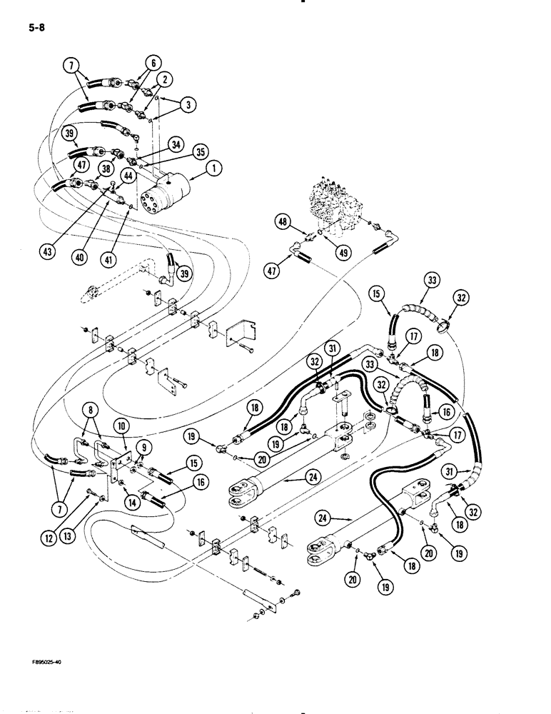 Схема запчастей Case IH 9110 - (5-08) - STEERING SYSTEM HYDRAULICS, WITHOUT STEERABLE AXLE (05) - STEERING