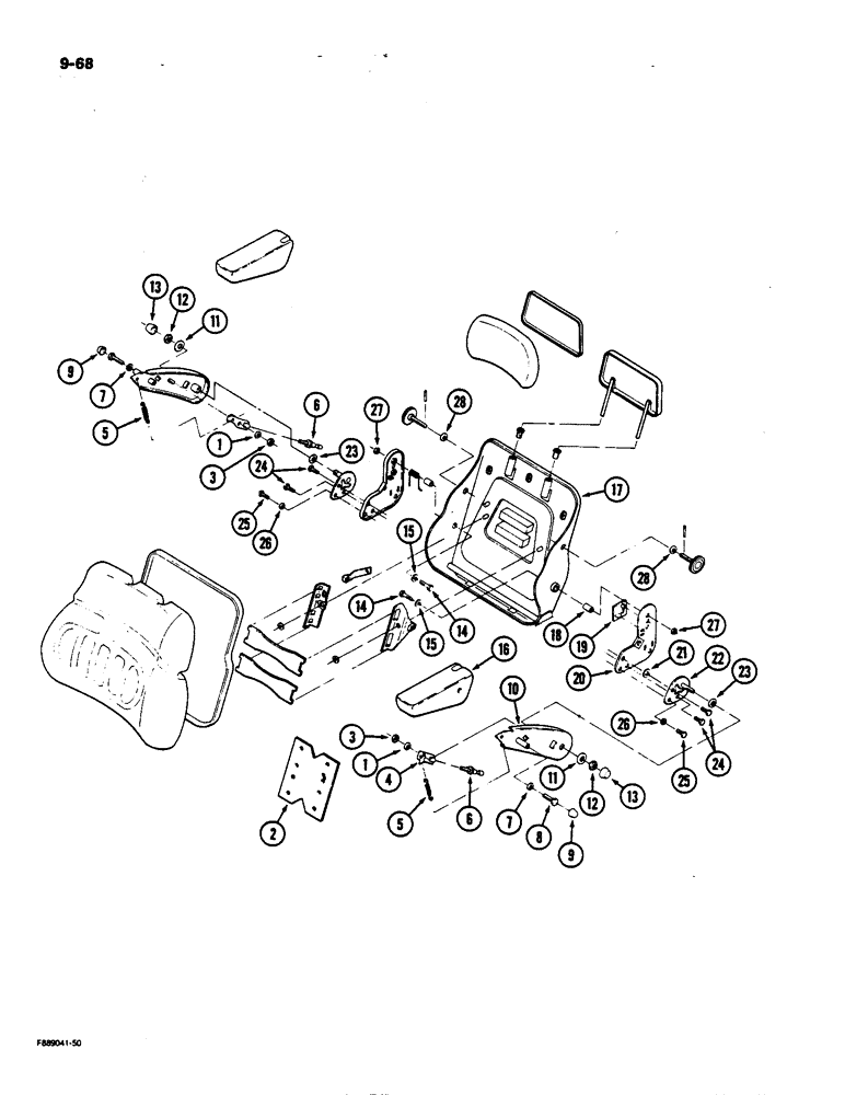 Схема запчастей Case IH 9170 - (9-068) - SEAT, AIR SUSPENSION, CAB (CONTD) (09) - CHASSIS/ATTACHMENTS