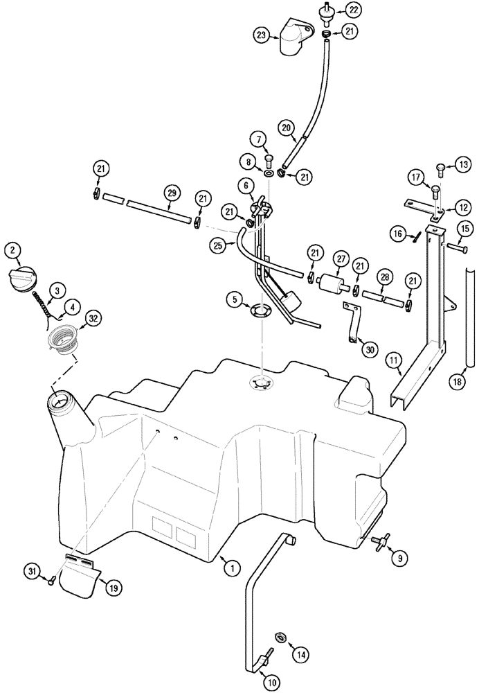 Схема запчастей Case IH CX100 - (03-11) - FUEL TANK AND PIPING (03) - FUEL SYSTEM