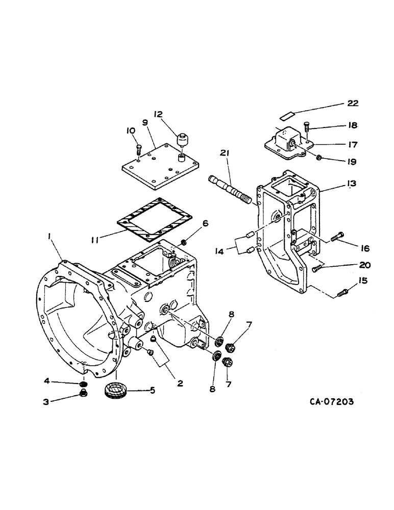 Схема запчастей Case IH 284 - (07-08) - DRIVE TRAIN, CLUTCH HOUSING AND CONNECTIONS, DIESEL ENGINE TRACTORS WITH ALL WHEEL DRIVE (04) - Drive Train