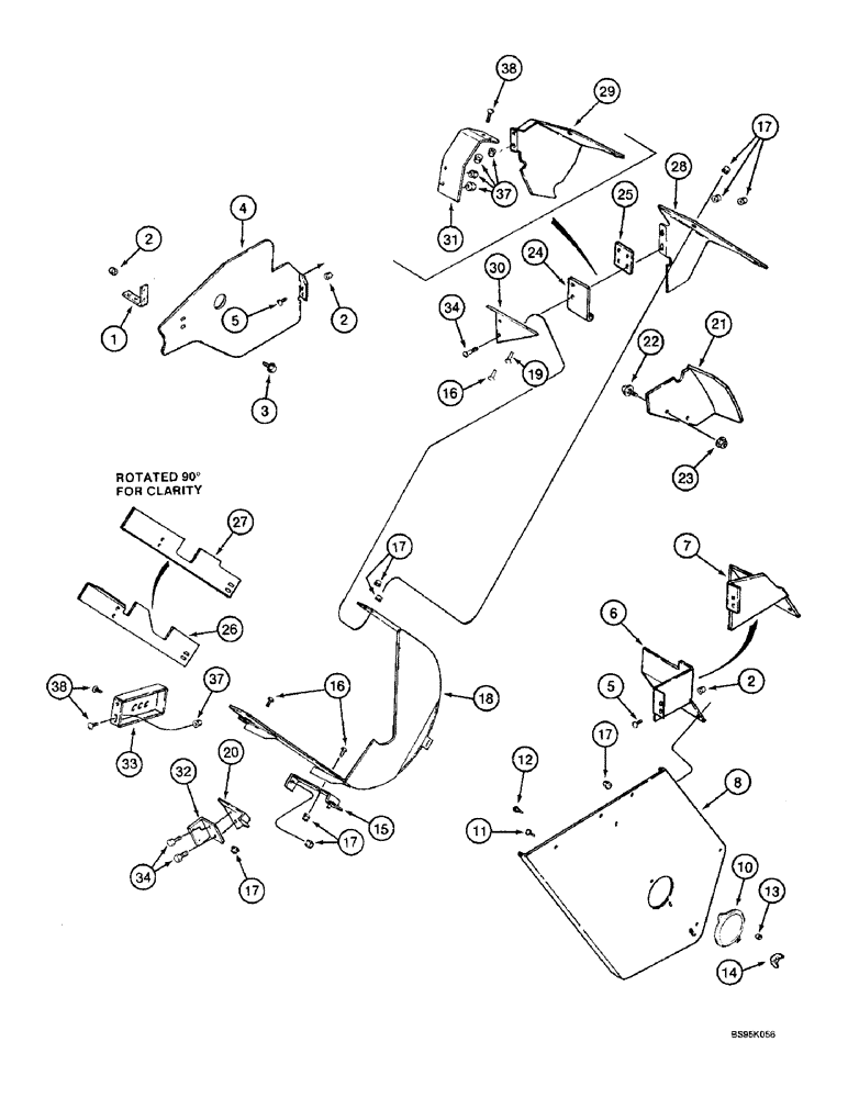 Схема запчастей Case IH 2144 - (9A-24) - FEEDER, FEEDER DRIVE SHIELDS (13) - FEEDER