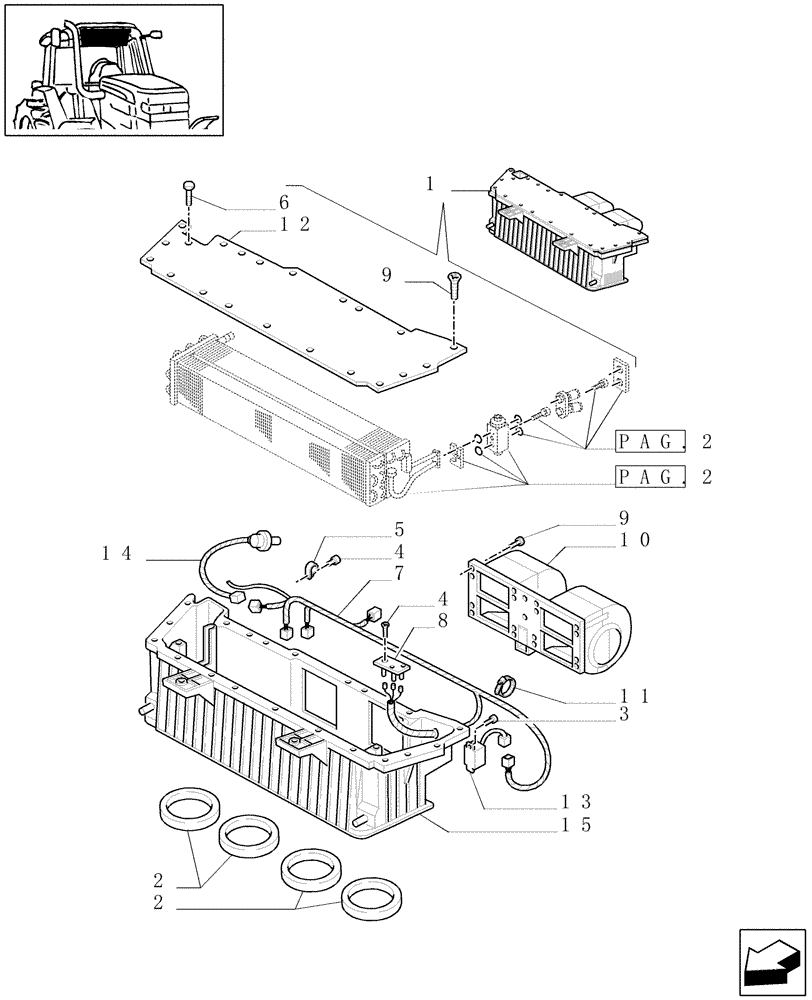 Схема запчастей Case IH JX65 - (1.94.2/01B[01]) - (VAR.641-958) AIR CONDITIONING - RELEVANT PARTS (10) - OPERATORS PLATFORM/CAB