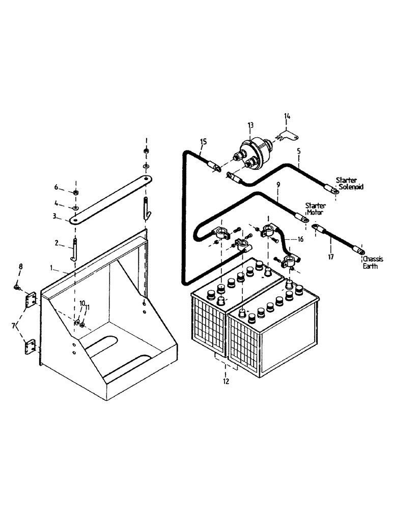 Схема запчастей Case IH 7000 - (A06-00) - BATTERY Mainframe & Functioning Components