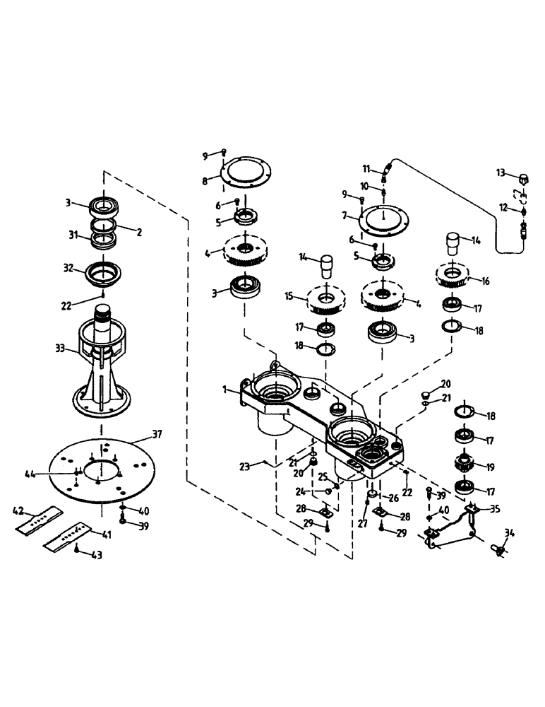Схема запчастей Case IH 7000 - (A04-02) - GEARBOX, LEG BASECUTTER Mainframe & Functioning Components